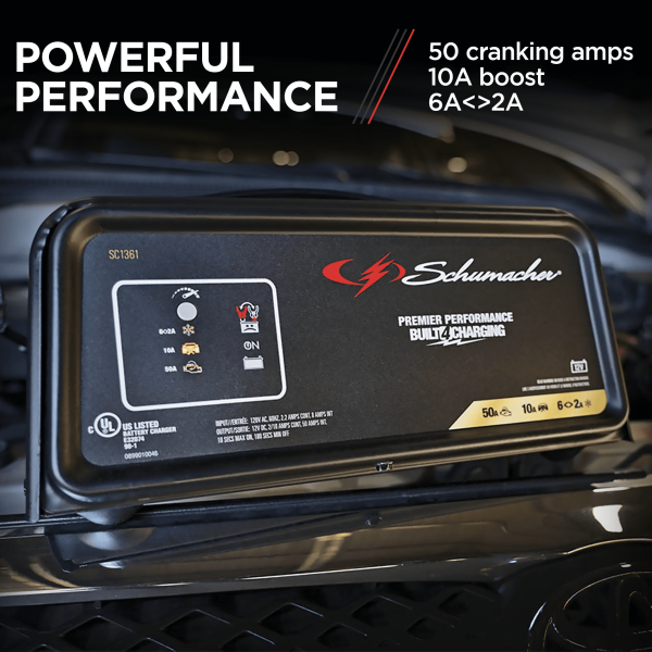 Schumacher 50A 12V Fully Automatic Jump Starter and Battery Charger – New in Box - Image 4