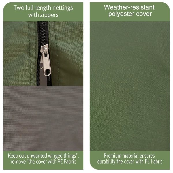 Outsunny 12' x 12' Hexagon Screen House, Pop Up Tent Portable Gazebo Canopy Shelter with Mesh Netting Walls, Carry Bag and Shaded Interior, Green - Image 5