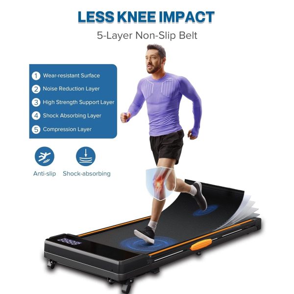 CoolHut Under Desk Treadmill with Incline, 4 in 1 Walking Pad Portable Treadmill for Walking, Running, 2.5HP Low-Noise Motor, LED Display, and Remote Control, Black, 265lbs - Image 3