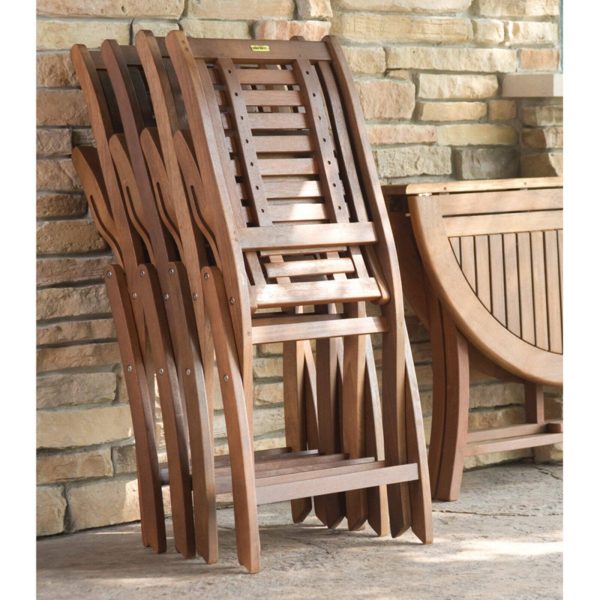 Eucalyptus Folding Side Chair Pair - Image 5