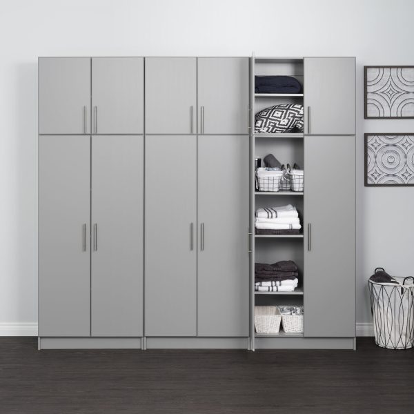 Prepac Elite 2 Door Standing Storage Cabinet， Light Gray - Image 5