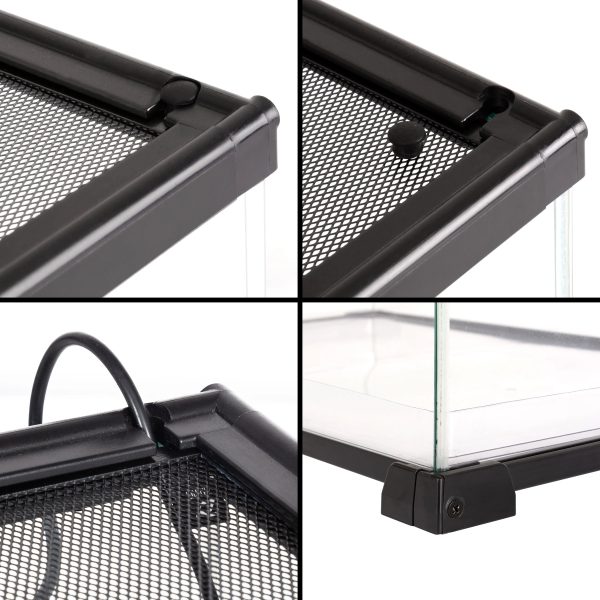 REPTIZOO Knock-Down Mini Glass Reptile Habitat, 360 Rotation Visually Reptile Terrarium 20”×12”×10”(10 gallon)，Easy Assembly - Image 4