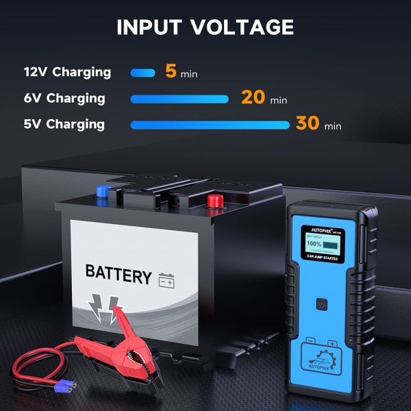 Autophix JSC2100 Super Capacitor 12V Jump Starter No Battery 10.0L Gas & 8.0L Diesel Car Battery Jump Starter Portable Power Supply for Automotives,SUVs,Motorcycles,Vans,Pickup Trucks - Image 8