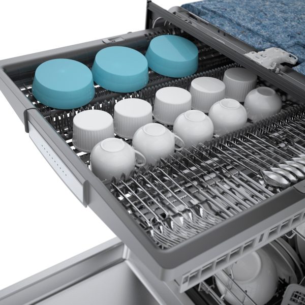 Bosch - 800 Series 24" Top Control Built-In Dishwasher with CrystalDry, Stainless Steel Tub, 3rd Rack, 42 dBa - Stainless steel - Image 12