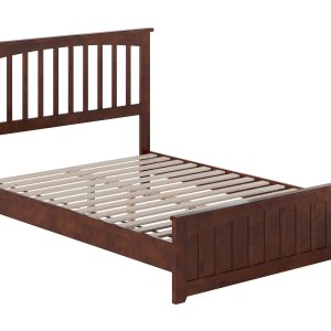 AFI Becket Full Solid Wood Low Profile Platform Bed with Matching Footboard, Walnut