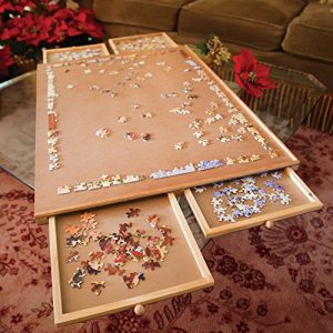 Bits and Pieces Jumbo 1500 Piece Puzzle Plateau W/ Storage Drawers， 26x35"