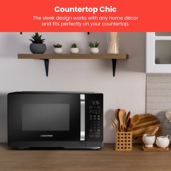 Chefman MicroCrisp 0.8 cu. ft. Microwave and Convection Oven 1800W – Black, New - Image 8
