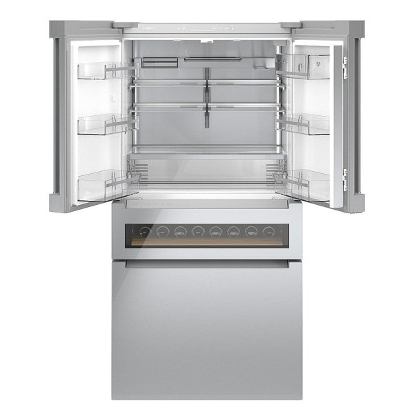 Bosch - 800 Series 20 Cu. Ft. 4-Door French Door Counter-Depth Smart Refrigerator with Beverage Cooler Drawer - Stainless steel - Image 4