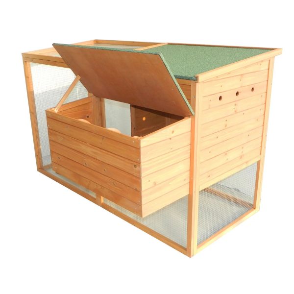 PawHut 64" Large Wooden Chicken Coop Kit With Outdoor Run And Nesting Box - Image 10