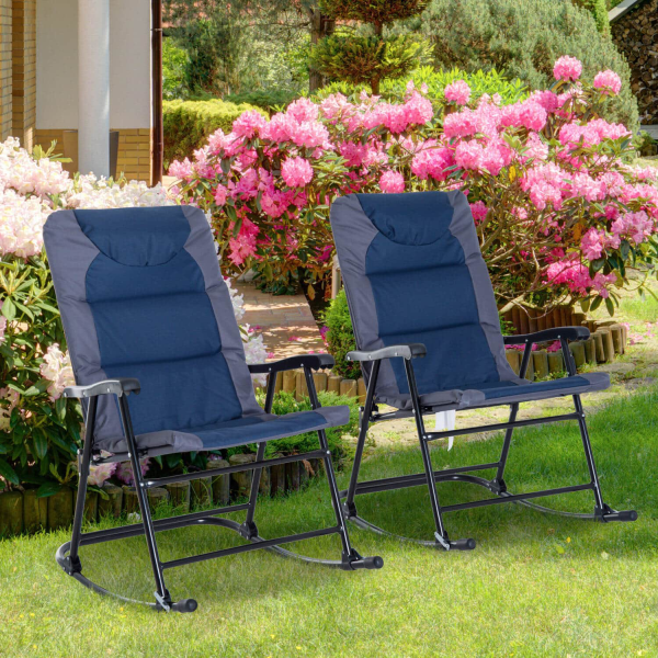 Outsunny Metal Outdoor Rocking Chair 2-Piece Set - Image 6
