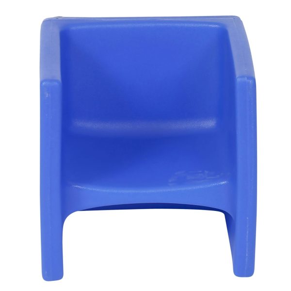 Children's Factory Indoor Outdoor Kids Cube Chair For Classroom & Playroom, Blue - Image 2