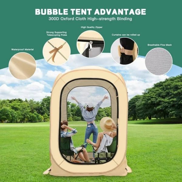 Lilypelle 4.3' x 4.3' Instant Screen House, Portable Screen Room,Canopy Pop-Up Screen Tentwith Carry Bag for Patio, Backyard, Deck & Outdoor Activities - Image 9