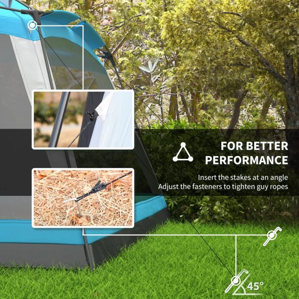 Outsunny 12' x 12' Screen House Room, 8 Person Camping Tent w/ Carry Bag and 4 Mesh Walls for Hiking, Backpacking, and Traveling, Easy Set Up, Sky Blue - Image 6