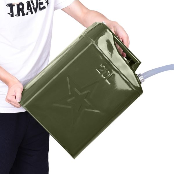 PMUYBHF Can 20L Liter (5 Gallon Gal) Backup Steel Tank F-uel Gasoline G-reen - Image 5