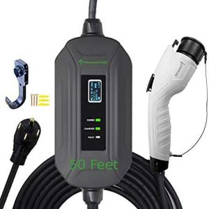 PRIMECOM Level 2 EV Charger 220 240V, Portable EVSE Electric Vehicle Charging Cable (50 Feet, 14-50P)