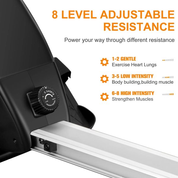 FISUP Rowing Machine with 8 Level Adjustable Magnetic Resistance Indoor Rower Machines for Home Fitness Cardio Workout - Image 2