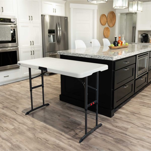 Lifetime Products 4 ft. Commercial Adjustable Folding Table， White - Image 9