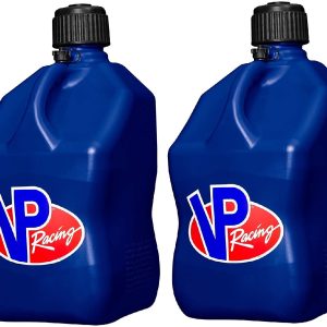 VP Racing Fuels Motorsport 5 Gallon Square Even-Density Plastic Utility Jug Blue 2 Pack. Features Close-Trimmed Cap and Neck for Tight Seal