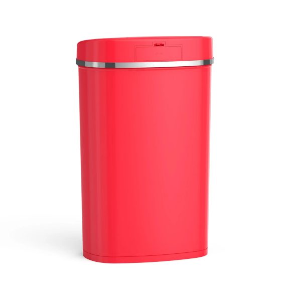 Mainstays 13.2 gal/50 L Motion Sensor Kitchen Garbage Can， Red Stainless Steel - Image 2