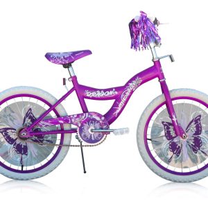 PlayWorld 20" BMX S-Type Frame Bicycle Coaster Brake One Piece Crank Purple Rims White Tire Kid's Bike - Purple