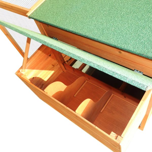 PawHut 64" Large Wooden Chicken Coop Kit With Outdoor Run And Nesting Box - Image 6