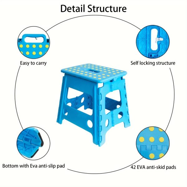 DEKAXI DEKAXID 2-Pack Compact Folding Step Stool - Sturdy Space-Saving Design for Indoor and Outdoor Use - Perfect for Household Kitchen Bathroom and More - Value Pack for Multiple U - Image 2