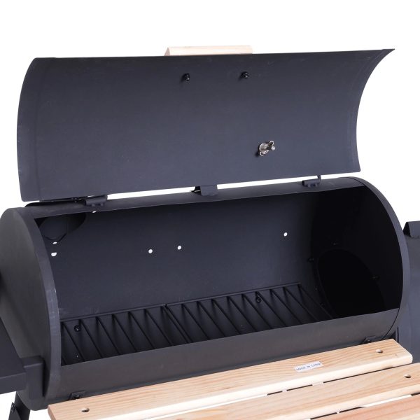 Outsunny 48" Steel Portable Backyard Charcoal BBQ Grill and Offset Smoker Combo - Image 9