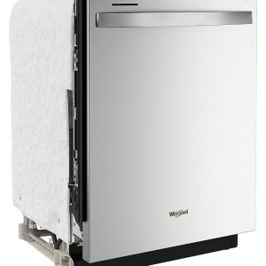 Whirlpool - 24" Top Control Built-In Dishwasher with Stainless Steel Tub, Large Capacity & 3rd Rack, 47 dBA - Stainless steel