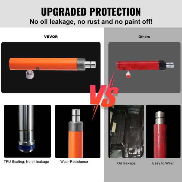 VEVOR 4 Ton Porta Power Kit Hydraulic Jack Air Pump Lift Ram Tool Auto Body Frame Repair Power Kits - Image 9