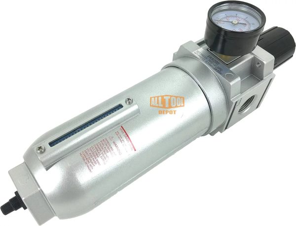 NPT SUPER DUTY Compressed Air In Line Filter Regulator Combo Piggyback, Metal Bowl, 5 Micron , Adjustable From 7 To 175 PSI (AUTO DRAIN) - Image 3