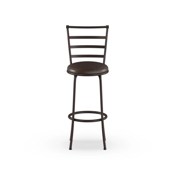 Mainstays Adjustable 24" or 29" Swivel Bar stool， Bronze Finish and PU Leather， Set of 3 - Image 7