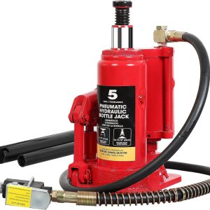 BIG RED 5 Ton Pneumatic Air Car Bottle Jack with Manual Hand Pump,Red,W502R