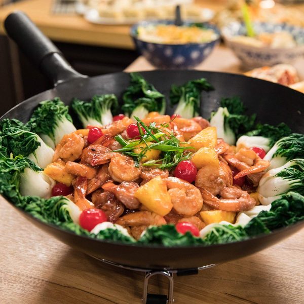 Nuwave Mosaic Induction Wok, Precise Temp Controls from 100u00b0F to 575u00b0F in 5u00b0F, Wok Hei, Infuse Complex Charred Aroma & Flavor, 3 Watts 600, 900 & 1500, Authentic 14-inch Carbon Steel Wok Included - Image 6