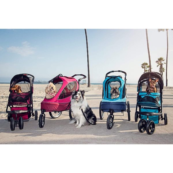 Durable Folding Pet Stroller with Mesh Sides for Dogs & Cats, Mermaid (Open Box) - Image 8