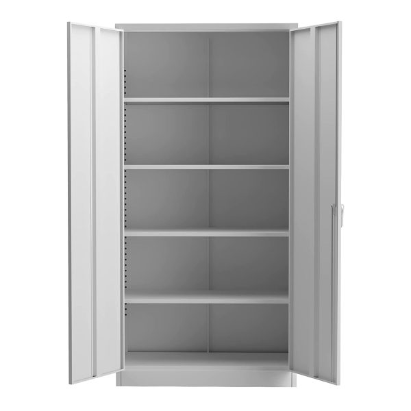 Aobabo 72 Inch Double Door Locking Storage Cabinet with Adjustable Shelves, Gray - Image 3