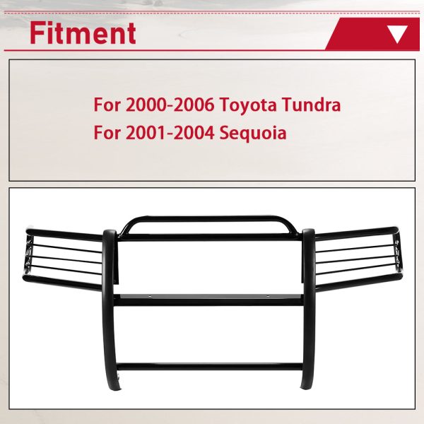 Kojem Front Bumper Grille Brush Headlight Guard Black Steel for 2000-06 Toyota Tundra 01 02 03 04 Sequoia - Image 2