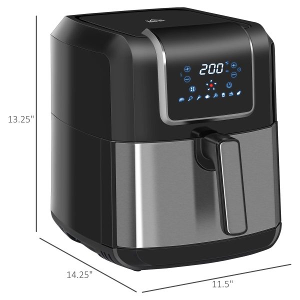 Homlixry Air Fryer 7QT 1700W Air Fryers Oven with Digital Display, 360° Air Circulation, Adjustable Temperature, Timer and Nonstick Basket for Oil Less or Low Fat Cooking, Black - Image 7