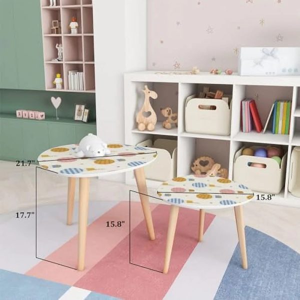 JYHOME Small Coffee Nesting Seamless Cute Pattern hot air Balloons Sky Triangle End Center Modern Room Bedroom Balcony - Image 2