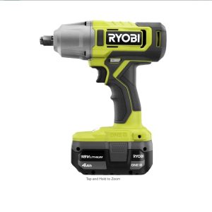RYOBI ONE+ 18V Cordless 1/2 in. Impact Wrench Kit with 4.0 Ah Battery and Charger, (PCL265K1)