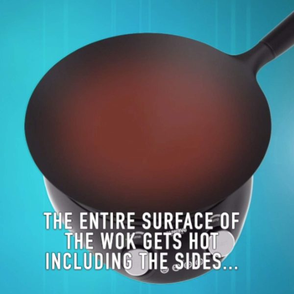 Nuwave Mosaic Induction Wok, Precise Temp Controls from 100u00b0F to 575u00b0F in 5u00b0F, Wok Hei, Infuse Complex Charred Aroma & Flavor, 3 Watts 600, 900 & 1500, Authentic 14-inch Carbon Steel Wok Included - Image 4