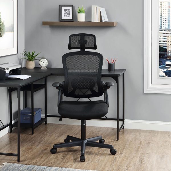 Mainstays Ergonomic Office Chair with Adjustable Headrest, Black Fabric, 275lb capacity - Image 10