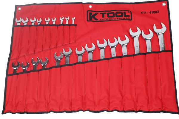 K Tool International 41803 Metric Combination Wrench Set for Garages, Repair Shops, and DIY, Chrome Plated, 12-point, Laser Engraved, Corrosion/Rust Resistant, 8-32mm Wrenches, 23-slot Sleeve - Image 3