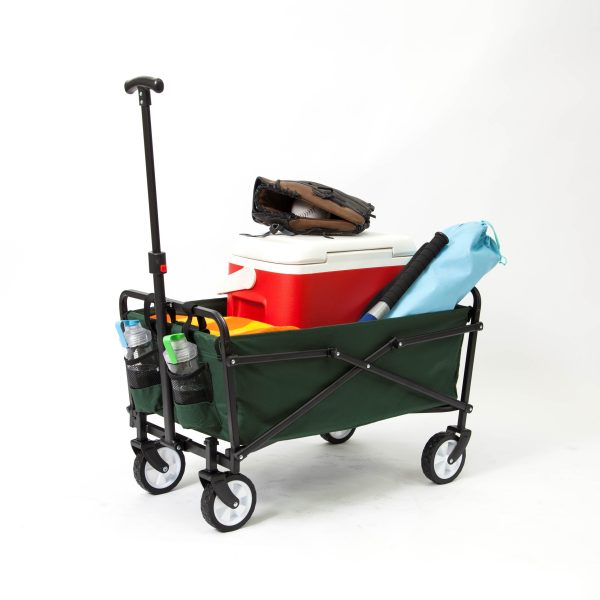 Heavy Duty Compact Folding 150 lb Capacity Utility Cart, Green (Open Box) - Image 4