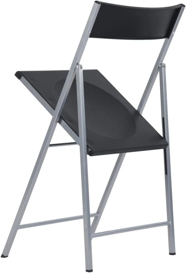 Homylin Commercial Folding Chairs Pack of 6, Lightweight Saving-Space Plastic Seat and Steel Frame for Home Office Waiting Indoor Room Party Outdoor Events, Black - Image 4