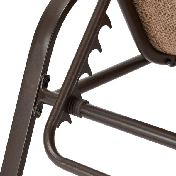 Mainstays Sand Dune Reclining Steel Outdoor Chaise Lounge - Set of 2， Beige/Black - Image 6