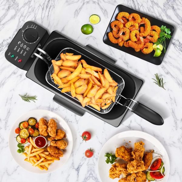 Deep Fryer, Electric Deep Fat Fryers with Baskets, 3 Liters Capacity Oil Frying Pot with View Window, ETL Certificated, 1650W Ushas - Image 7