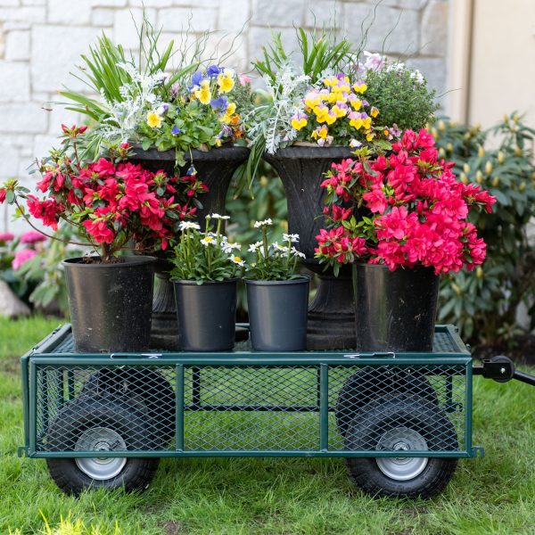 Garden Star 700lb Capacity， 38” x 20” Towable Mesh Garden Utility Cart - Image 4