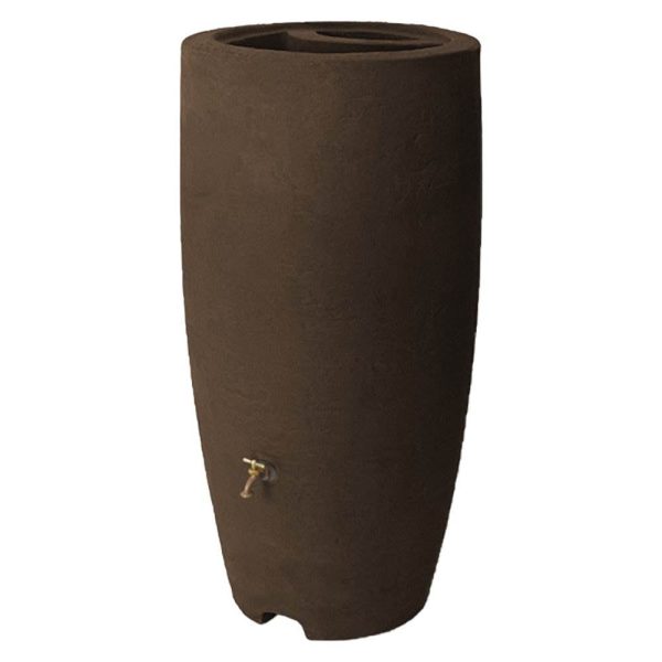 Algreen Athena 80 Gallon Rain Water Collection Drum Barrel, Brownstone (2 Pack) - Image 2