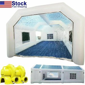 WGIA Inflatable Paint Booth 28x15x10Ft w/Blowers Car Painting Tent for Car Garage With 2 Blowers