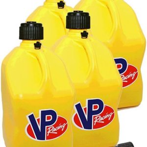 VP Racing Fuels 5 Gallon Round Motorsport Utility Container Yellow & Hose 4 Pack